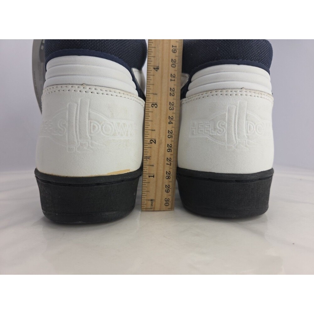 Miller's Heels Down Horse Riding Sneakers Womens Sz 7 White & Navy Leather NWOB - Picture 7 of 12